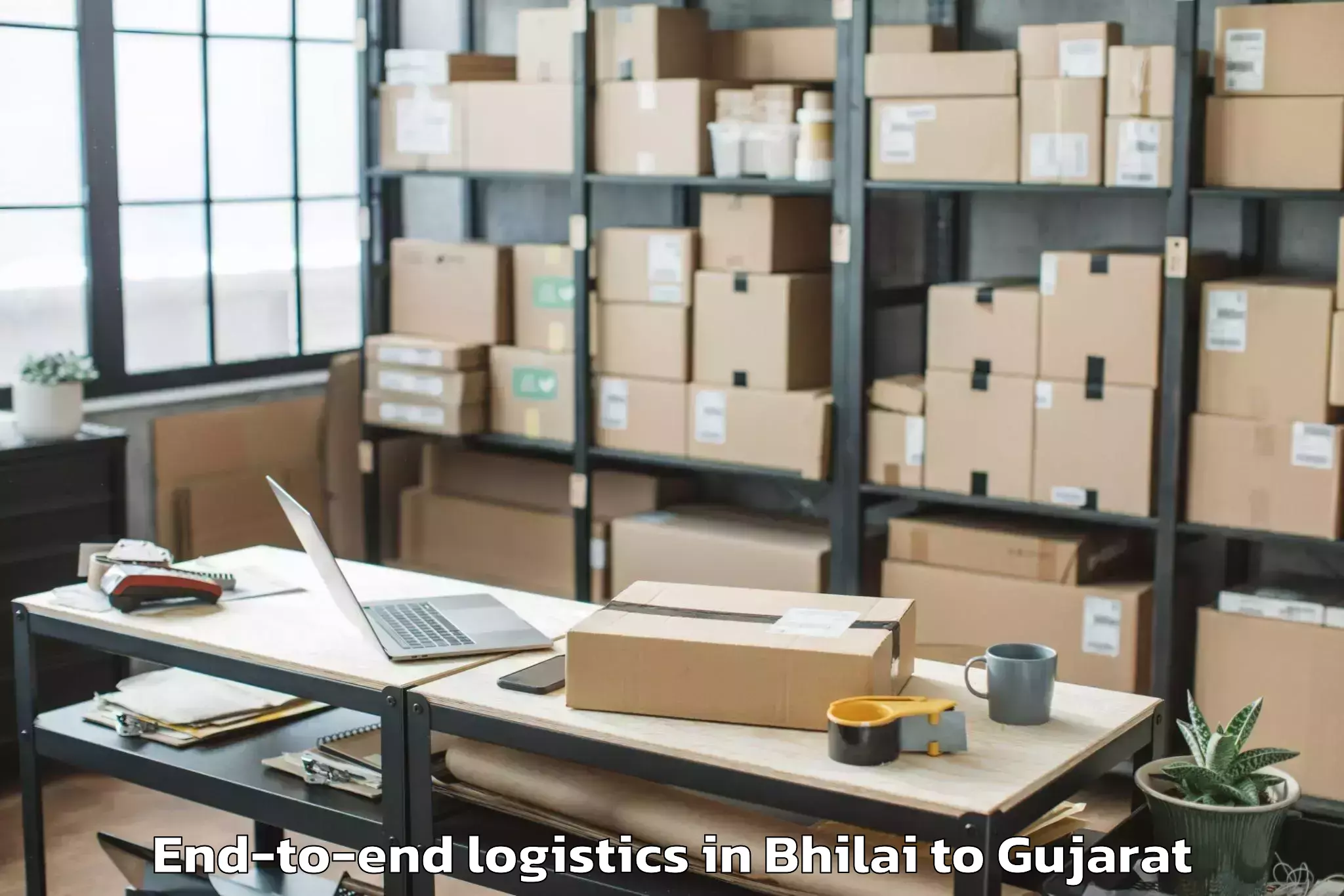 Professional Bhilai to Khambhalia End To End Logistics